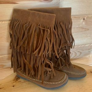 Corky’s Mohawk fringe suede boots 6